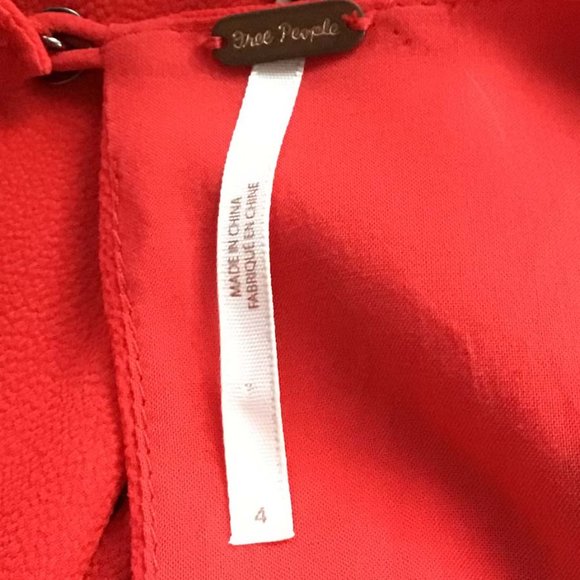 Free People Flutterby Red Floral Dress Sleeveless 4 - Picture 9 of 11